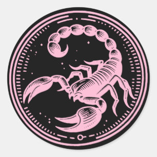 Adesivo Escorpião Rosa Astrologia Zodiac Sinal Scorpio