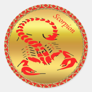 Adesivo Escorpião venenoso vermelho inseto muito venenoso