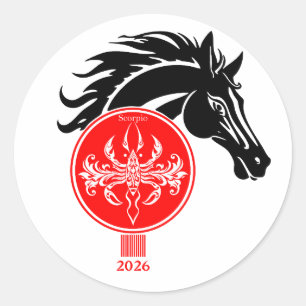 Adesivo Escorpião x Ano do Cavalo 2026