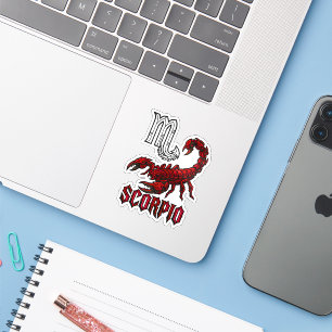 Adesivo Escorpião Zodíaco Cromo Glyph Cristalino Escorpião
