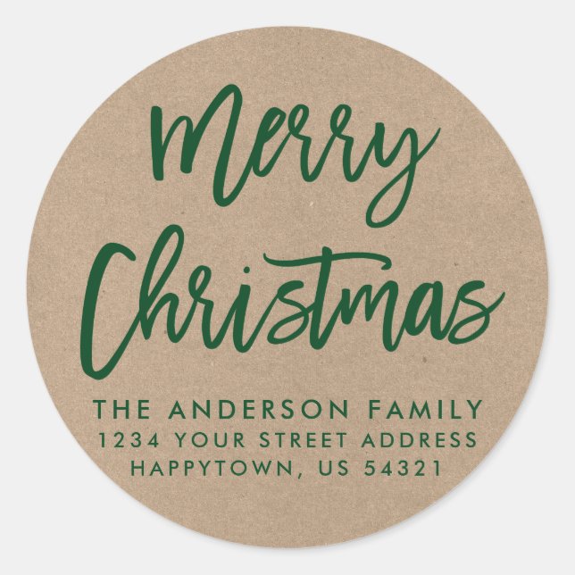 Adesivo Escoteiro Natal Kraft - Selo Verde Envelope (Frente)