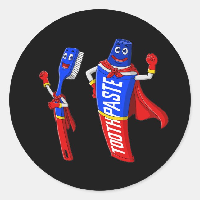 Adesivo escova de dentes e pasta de dente super-heróis de  (Frente)