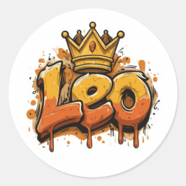 Adesivo Escova de Grafite Regal Leo Zodiac com Coroa