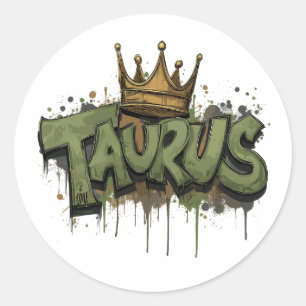 Adesivo Escova de Grafite Terthy Taurus Zodiac com Coroa