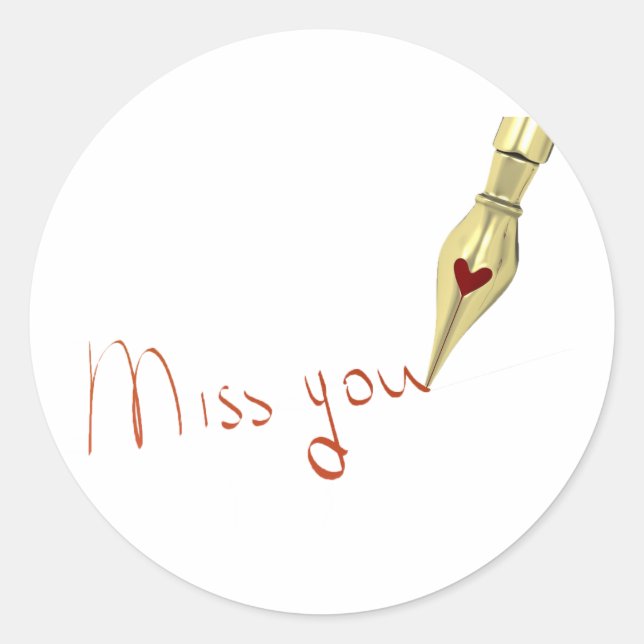 Adesivo Escrevendo Miss You Stickers (Frente)