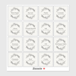 Adesivo Escrita de Especiarias de Plantas Culinárias da Co