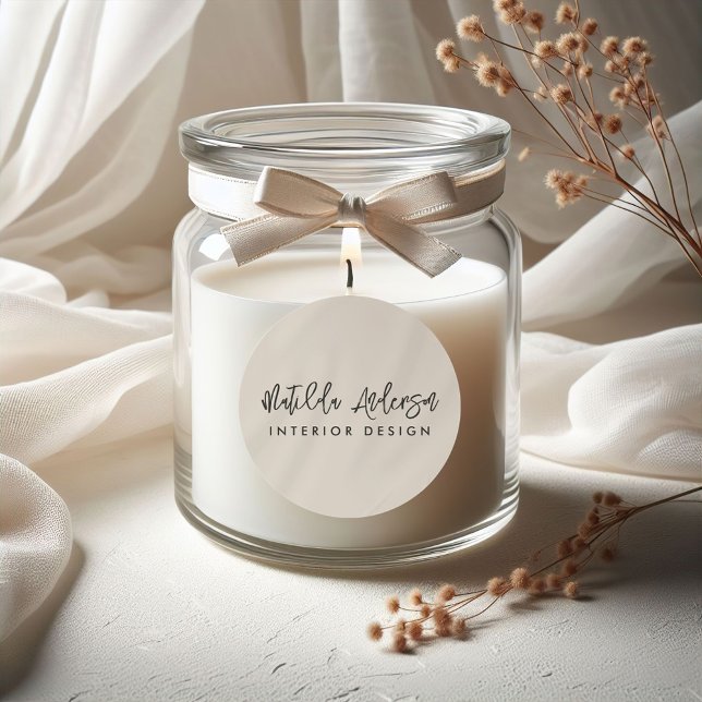 Adesivo Escrita elegante mínima e bege natural (Criador carregado)