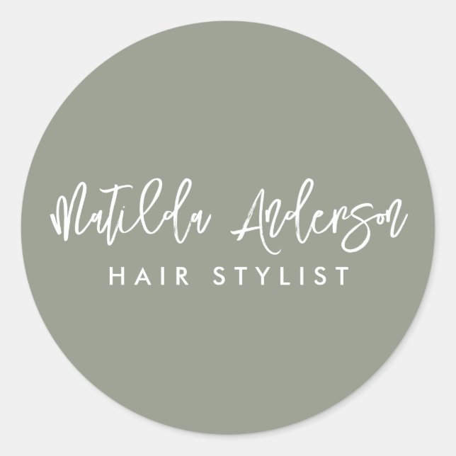 Adesivo Escrita elegante mínima moderna verde-sábio (Frente)