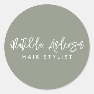 Adesivo Escrita elegante mínima moderna verde-sábio