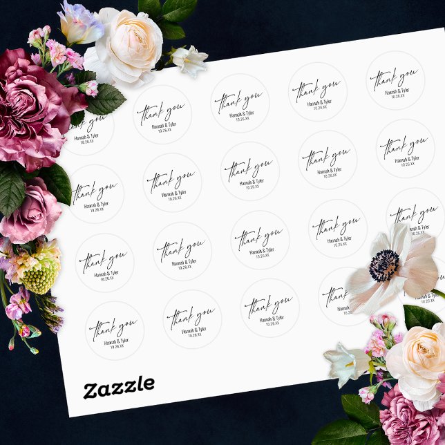 Adesivo Escrita Manual Simples Elegante Obrigado (Criador carregado)