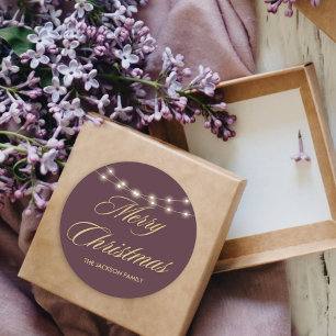 Adesivo Escrita Manuscrita Dourada de Feliz Natal Elegante
