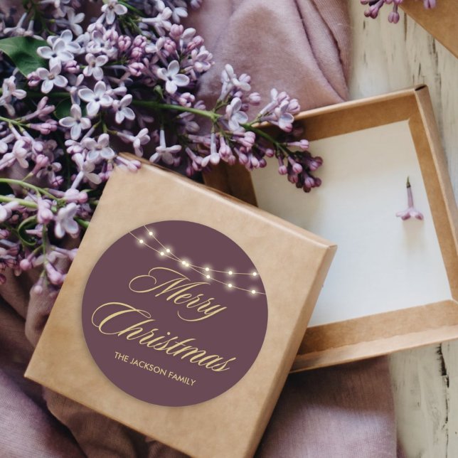 Adesivo Escrita Manuscrita Dourada de Feliz Natal Elegante (Criador carregado)