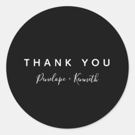 Adesivo Escrita Minimalista Casamento Moderno Preto e Bran