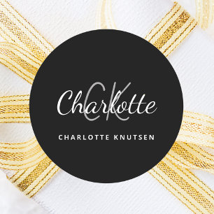 Adesivo Escrita minimalista das iniciais do monograma bran