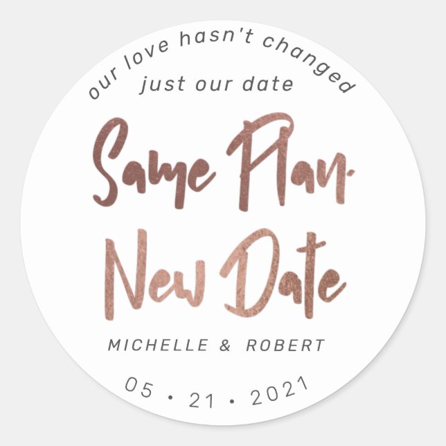 Adesivo escrita moderna minimalista muda a data (Frente)