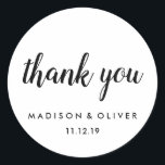 Adesivo Escrita Negra E Branca Moderna Obrigado Casamento<br><div class="desc">Escrita Negra E Branca Moderna Obrigado Casamento</div>