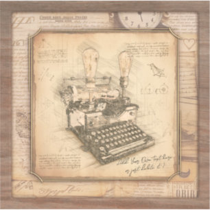 Adesivo Escrita Vintage. Presente de Autor/Escritor