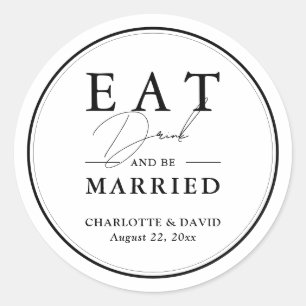 Adesivo Escrito Elegante Casamento preto e branco moderno