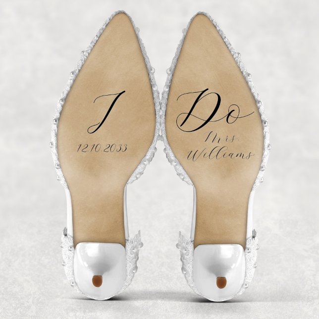 Adesivo Escrito Elegante Eu Faço Calçado De Casamento Brid (Elegant Script I Do Bride Wedding Shoe Vinyl Decal
)
