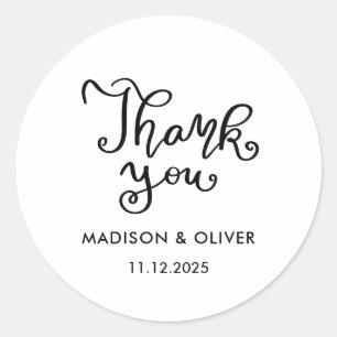 Adesivo Escrito Em Branco Obrigado Casamento