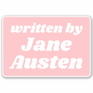 Adesivo Escrito por Jane Austen Cute Pastel White