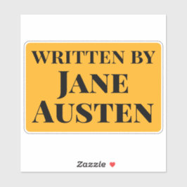 Adesivo Escrito por Jane Austen Yellow Black Serif Text