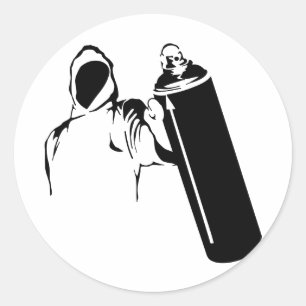 Adesivo Escritor dos grafites com o estêncil da lata de