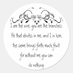 Adesivo Escritura, 5:15 de John eu sou a videira