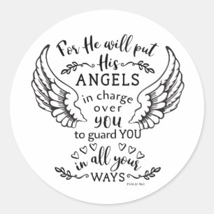Adesivo Escritura de Bíblia de anjos Versa Salm 91:11