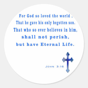 Adesivo escritura do John 3:16