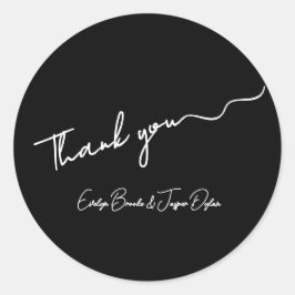 Adesivo Escriturado preto moderno Obrigado Sticker