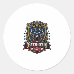 Adesivo Escudo de Batalha Patriótico 1776 Símbolo Inspirad