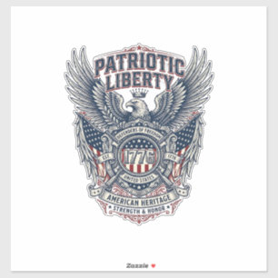 Adesivo Escudo de Batalha Patriótico 1776 Símbolo Inspirad