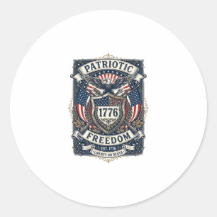 Adesivo Escudo de Batalha Patriótico 1776 Símbolo Inspirad