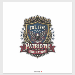 Adesivo Escudo de Batalha Patriótico 1776 Símbolo Inspirad