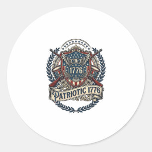 Adesivo Escudo de Batalha Patriótico 1776 Símbolo Inspirad