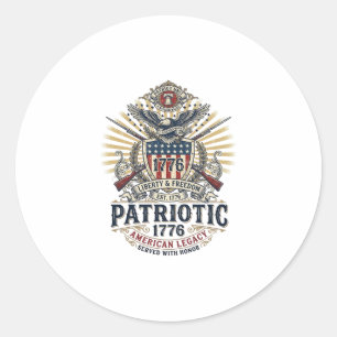 Adesivo Escudo de Batalha Patriótico 1776 Símbolo Inspirad