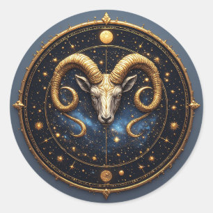 Adesivo Escudo Dourado do Áries do Zodíaco