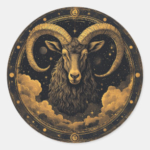 Adesivo Escudo Dourado do Áries do Zodíaco
