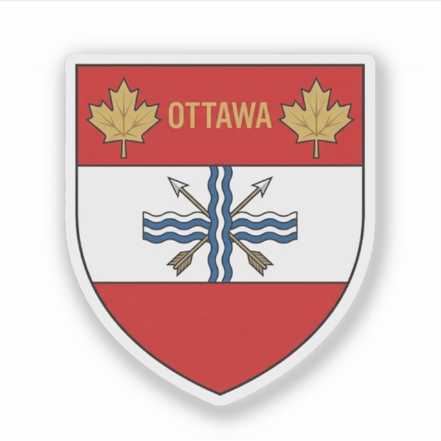 Adesivo Escudo Souvenir de Ottawa, Canadá (Frente)