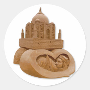 Adesivo Escultura de areia de Taj Mahal por Sudarsan Pattn