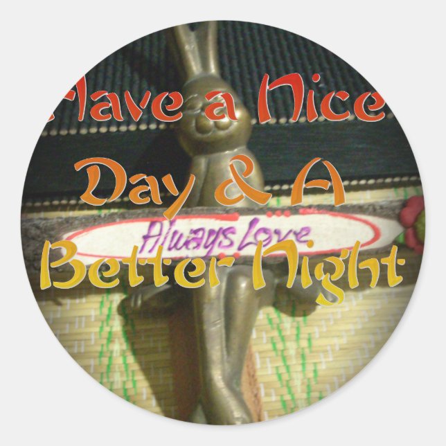 Adesivo Escultura do coelho de bronze com citações inspira (Frente)