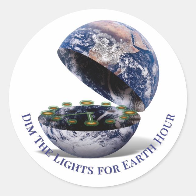 Adesivo Escureça as Luzes Hora da Terra  (Frente)