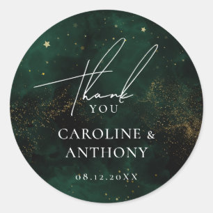 Adesivo Escuro Emerald Green Magical Dourado Obrigado