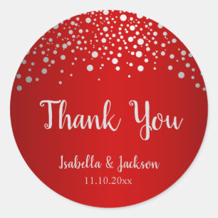 Adesivo Escuro - pontos vermelhos e de prata dos confetes