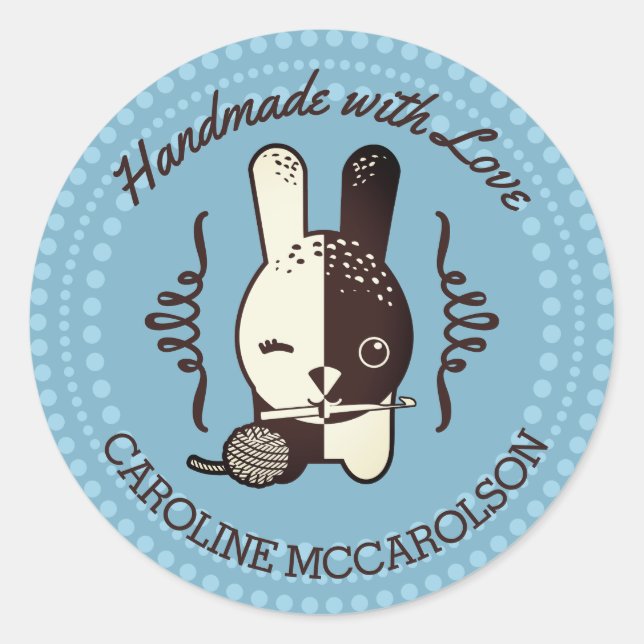 Adesivo Esfera de fio com gancho de coelho de piscar os ol (Frente)