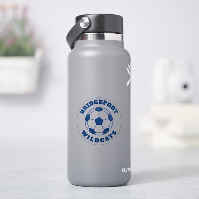 Adesivo Esfera de futebol: nome azul (HidroFlask)
