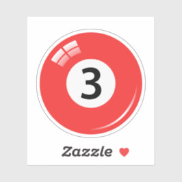 Adesivo Esfera de piscina/bilhar número três (3) azul