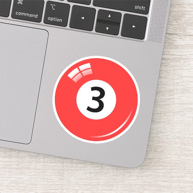 Adesivo Esfera de piscina/bilhar número três (3) azul (Detalhe)