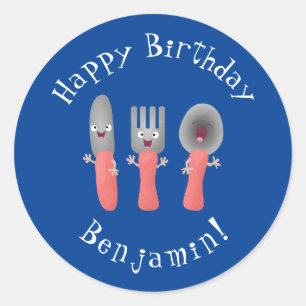 Adesivo Esforço de faca e talheres de colher